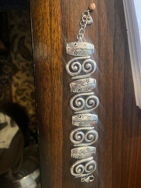 Brighton Sterling Silver Swirl & Floral Bracelet - Silver